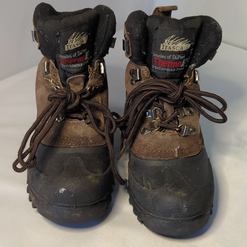 Itasca Ice Breaker Brown Leather Winter Boots Boys Size 2